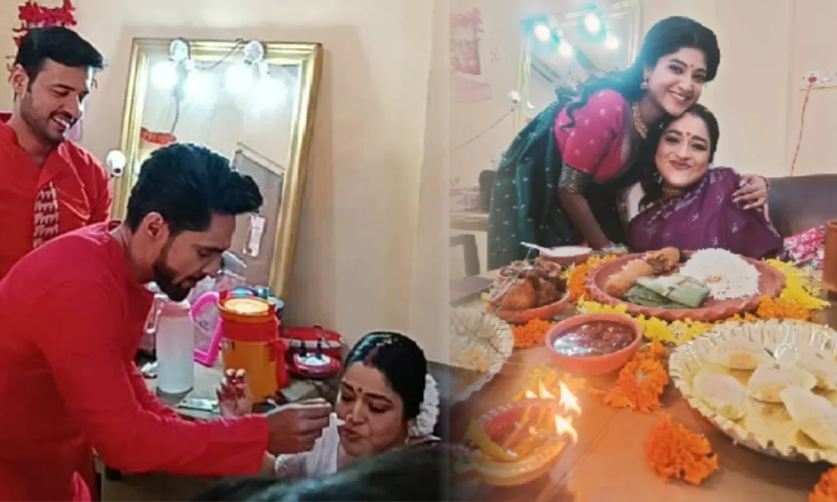 Tollywood actress Anundita Roy Chowdhury's pregnancy celebration on shooting floor