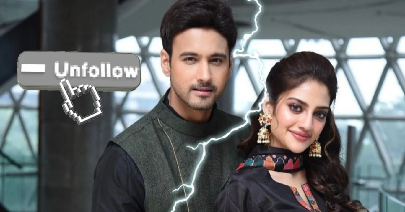 Aari, Yash Dasgupta, Nusrat Jahan, Yash-Nusrst, New Bengali Movie, Movie Promotion, Tollywood, Tollywood Couple, breakup rumours, Instagram unfollow, Yash Nusrat son, social media hints, Yash Nusrat separation, celebrity couple, Moushumi Chatterjee, আড়ি, যশ দাশগুপ্ত, নুসরত জাহান, যশ-নুসরত, সম্পর্ক ভাঙন, ইনস্টাগ্রাম আনফলো, টলিউড দম্পতি, বিচ্ছেদের গুঞ্জন, যশ নুসরাতের ছেলে, সমাজ মাধ্যমে ইঙ্গিত, যশ নুসরাতের বিচ্ছেদ, তারকা দম্পতি, ছবির প্রচার, মৌসুমী চট্টোপাধ্যায়, টলিউড
