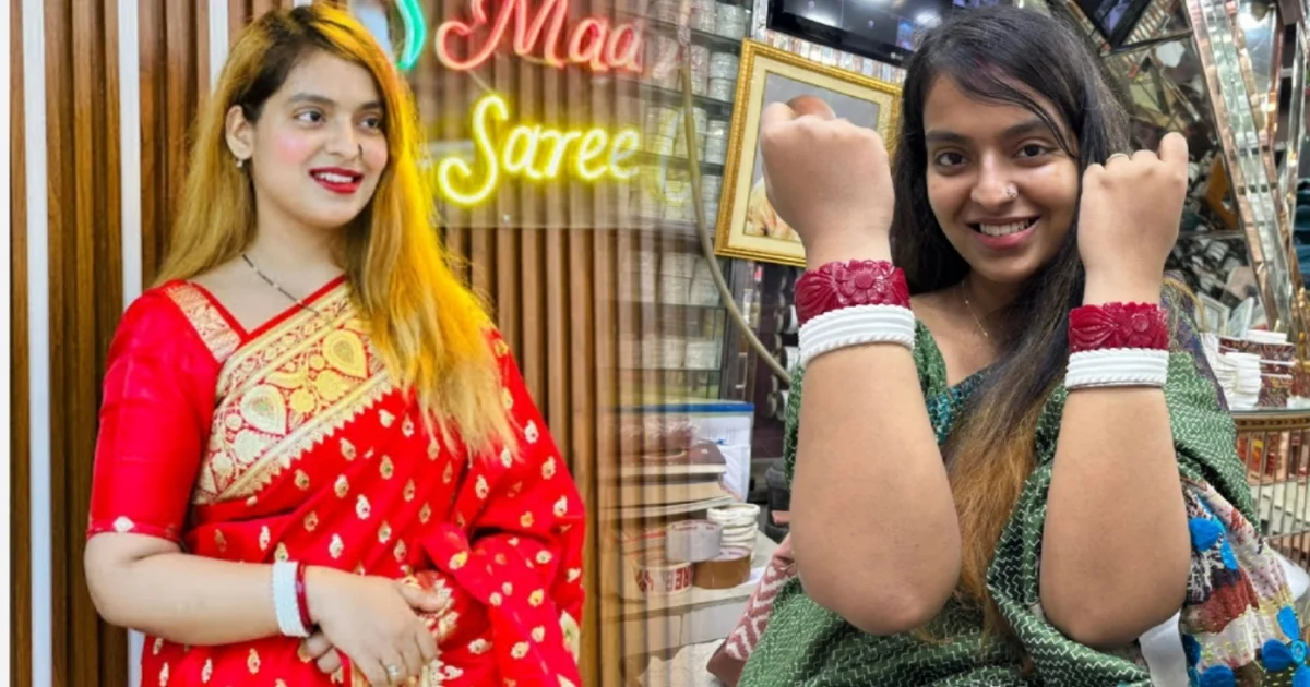Madhubani Goswami, Shankha Pola, Husband, Bengali Marriage, Facebook Post, Criticism, Troll, Madhubani Goswami Controversy, Bridal Wear, Sindoor, Women's Freedom, Bengali Tradition, Fashion, Social Media Backlash, Bold Statement, Netizens Reaction, মধুবনী গোস্বামী, শাঁখা-পলা বিতর্ক, স্বামী, বাঙালি বিয়ে, ফেসবুক পোস্ট, সমালোচনা, ট্রোল, মধুবনী গোস্বামী বিতর্ক, সিঁদুর, নারী স্বাধীনতা, ফ্যাশন, সমাজ মাধ্যমের কটাক্ষ, নেটিজেনদের প্রতিক্রিয়া