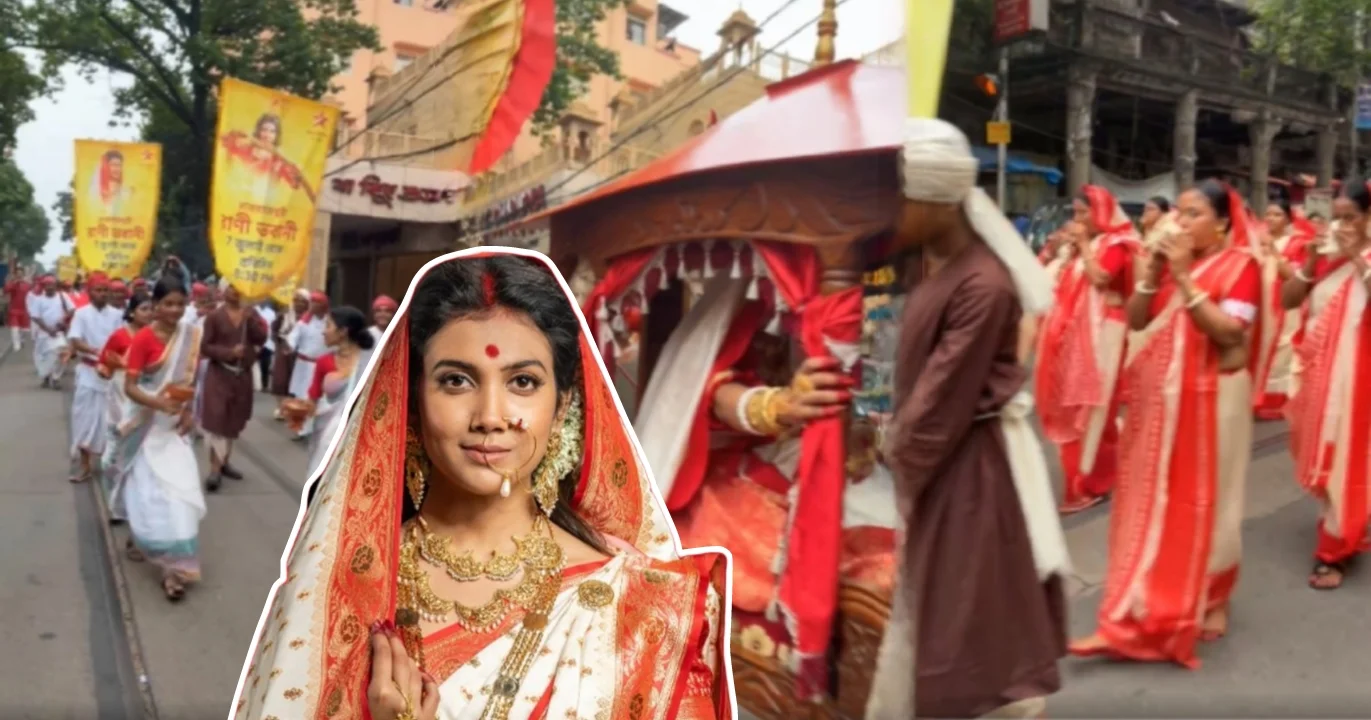 RajRajeshwari Rani Bhabani, Rani Bhabani, Star Jalsha, new serial, TV promotion, Rajnandini Paul, Kolkata, Audience Reaction, History-based Show, Rajnandini Pal, Sayan Basu, Innovative Promotion, Bengali television, রাণী ভবানী, স্টার জলসা, নতুন ধারাবাহিক, টিভি প্রোমোশন, রাজপথে রাণী ভবানী, ঐতিহাসিক চরিত্র, ধারাবাহিক প্রচার কৌশল, কলকাতা, দর্শক প্রতিক্রিয়া, ইতিহাসভিত্তিক সিরিয়াল, রাজনন্দিনী পাল, সায়ন বসু, অভিনব প্রচার, বাংলা টেলিভিশন