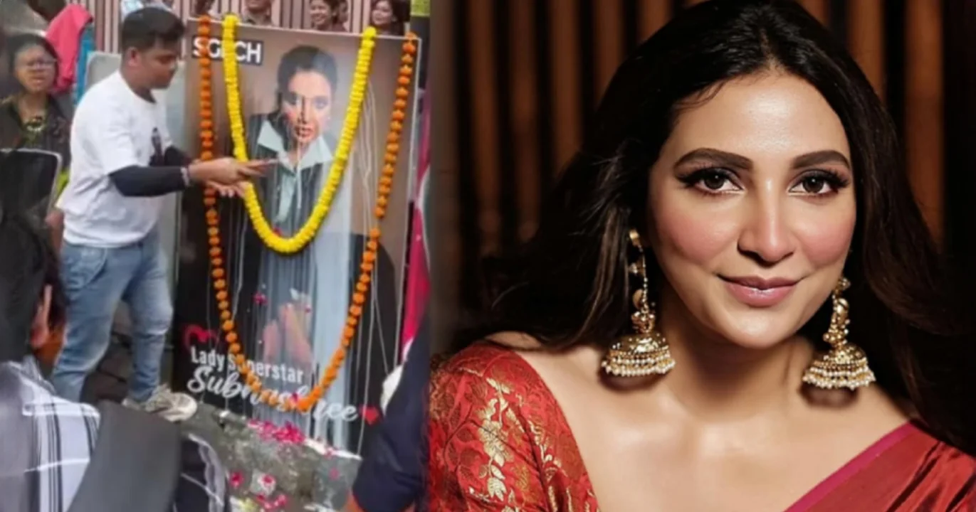 Fans chant joy ma subhashree at binodini theatre