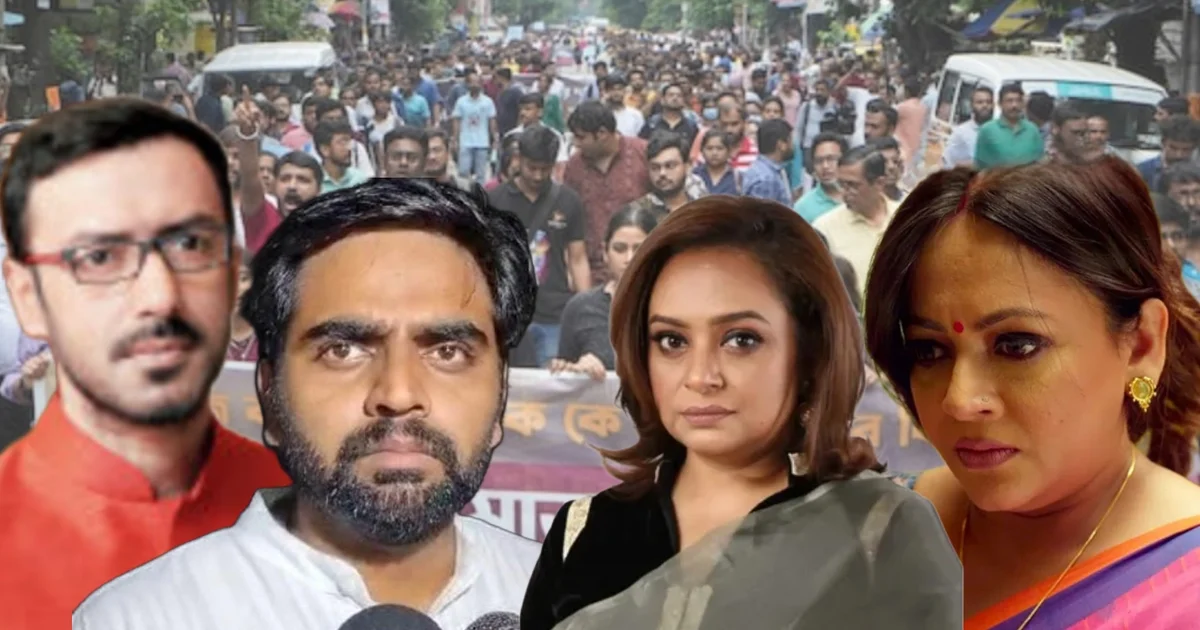 R G Kar Medical College, One Year Of Tilottama, Tilottama Justice, Celebrity Protest, Badsha Maitra, Bidipta Chakraborty, Sreelekha Mitra, Saurav Palodhi, Debdut Ghosh, Kolkata, entertainment industry, Kinjal Nanda, Debolina Dutta, Tollywood, আরজি কর মেডিক্যাল কলেজ, তিলোত্তমা কান্ডের এক বছর, ন্যায়বিচার, তারকাদের আন্দোলন, বাদশা মৈত্র, বিদীপ্তা চক্রবর্তী, শ্রীলেখা মিত্র, সৌরভ পালোধি, দেবদূত ঘোষ, প্রতিবাদ, কলকাতা, বিনোদন জগৎ, কিঞ্জল নন্দ, দেবলীনা দত্ত, টলিউড
