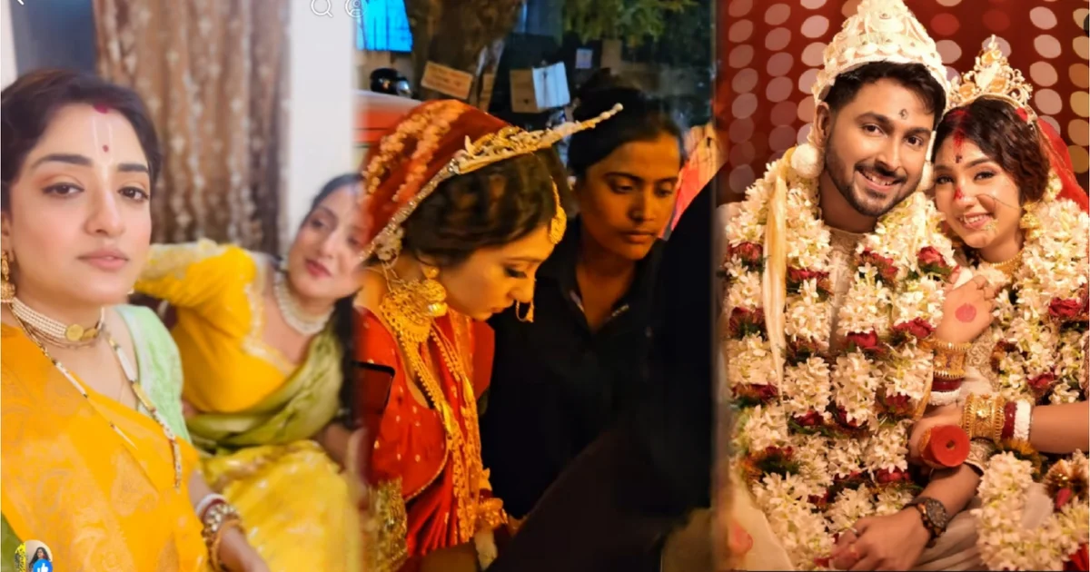 Ananya Guha, Sukanta Kundu, Influencer Couple, Wedding Controversy, Bouncer, Media Controversy, Viral Video, Social Media, Industry Taunts, Manosi Sengupta, Ashmita Chakraborty, Bengali Wedding, Celebrity Wedding, অনন্যা গুহ, সুকান্ত কুণ্ডু, বাউন্সার দিয়ে বিয়ে, ইনফ্লুয়েন্সার দম্পতি, বিয়ে বিতর্ক, সাংবাদিকে অপমান অভিযোগ, সোশ্যাল মিডিয়া, ভাইরাল ভিডিও, ইন্ডাস্ট্রির কটাক্ষ, তারে ধরি ধরি মনে করি, মানসী সেনগুপ্ত, অশ্মিতা চক্রবর্তী, ভাইরাল ভিডিও, বাঙালি বিয়ে