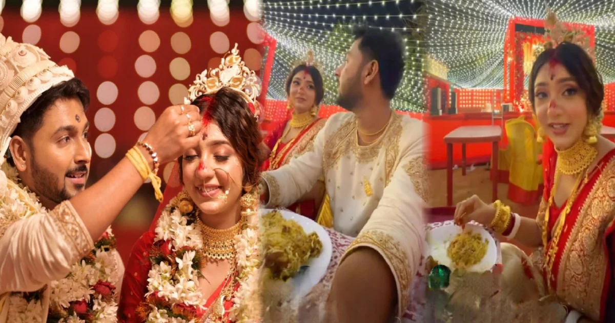 Ananya Guha, Sukanta Kundu, Tollywood, Bengali TV Actress, Bengali Television, Celebrity Wedding, Social Media Troll, Krishnakoli, Mithai, Bengali Serial, অনন্যা গুহ, সুকান্ত কুণ্ডু, অনন্যা গুহ বিয়ে, সুকান্ত কুণ্ডু বিয়ে, অনন্যা সুকান্ত বিয়ের মেনু, অনন্যা গুহ ট্রোল, টলিউড খবর, বাংলা সিরিয়াল অভিনেত্রী, কৃষ্ণকলি মুন্নি, মিঠাই সিরিয়াল, লক্ষ্মী কাকিমা সুপারস্টার, মিত্তির বাড়ি সিরিয়াল, সেলিব্রিটি বিয়ে, সোশ্যাল মিডিয়া ট্রোল, বাংলা বিনোদন খবর