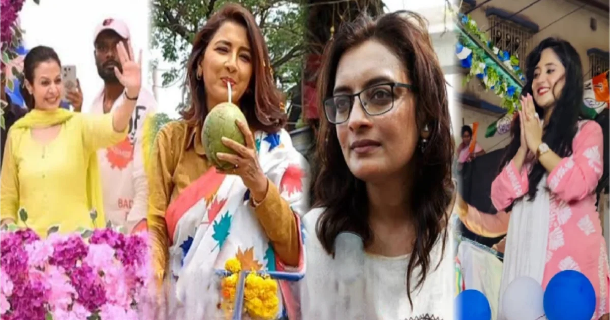 Election Campaign, Tollywood Actresses, Political Campaign, Bengal Election 2026, Political Activism, Celebrity Campaigners, Actors In Politics, Rachna Banerjee, Ushasi Chakraborty, Soumitrisha Kundu, Koel Mallick, Anjana Basu, Bengal Politics, Tollywood, নির্বাচনী প্রচার, টলিউড অভিনেত্রীরা, তারকা রাজনীতি, পশ্চিমবঙ্গ বিধানসভা নির্বাচন ২০২৬, রচনা বন্দ্যোপাধ্যায়, ঊষসী চক্রবর্তী, সৌমিতৃষা কুণ্ডু, কোয়েল মল্লিক, অঞ্জনা বসু, বাংলার রাজনীতি, টলিউড, বিনোদন সংবাদ