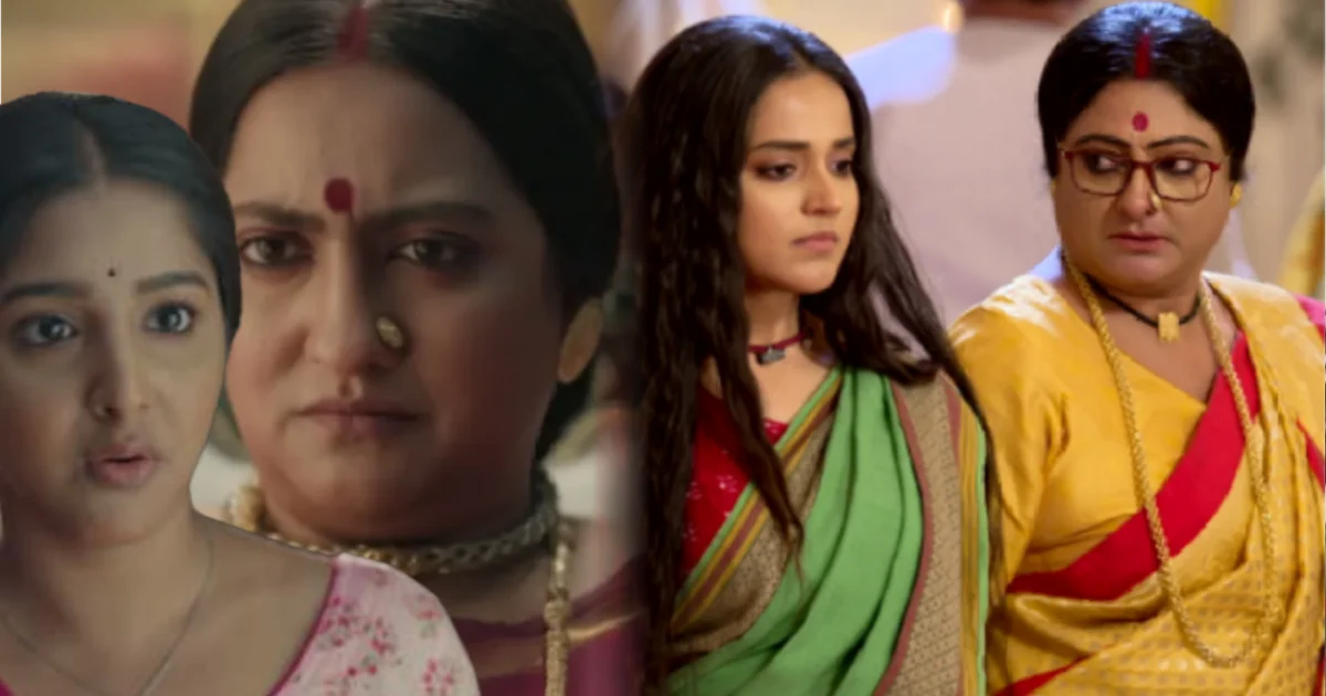 ঠিক যেন একই ছাঁচে তৈরি! 'অন্নপূর্ণার লক্ষ্মীরা'র দুর্গাবতী নাকি 'সন্ধ্যাতারা'র বিজয়ার ছায়া! সাজ থেকে স্বভাব সবই একরকম, স্টার জলসাকে কি ফের কপি করল জি বাংলা? দুই ধারাবাহিকের মাতৃ চরিত্র নিয়ে দর্শকদের দ্বন্দ্ব, আপনাদের মতে সেরা কে? 1 Sandhyatara, Annapurna Lokkhira, Durgabati Character, Bijoya Character, Jhulan Bhattacharya, Madhurima Goswami, Star Jalsha, Zee Bangla, Bengali Serial, Bengali Television, Viewer Reaction, সন্ধ্যাতারা, অন্নপূর্ণার লক্ষ্মীরা, দুর্গাবতী চরিত্র, বিজয়া চরিত্র, ঝুলন ভট্টাচার্য, মধুরিমা গোস্বামী, স্টার জলসা, জি বাংলা, বাংলা ধারাবাহিক, বাংলা টেলিভিশন, দর্শক প্রতিক্রিয়া