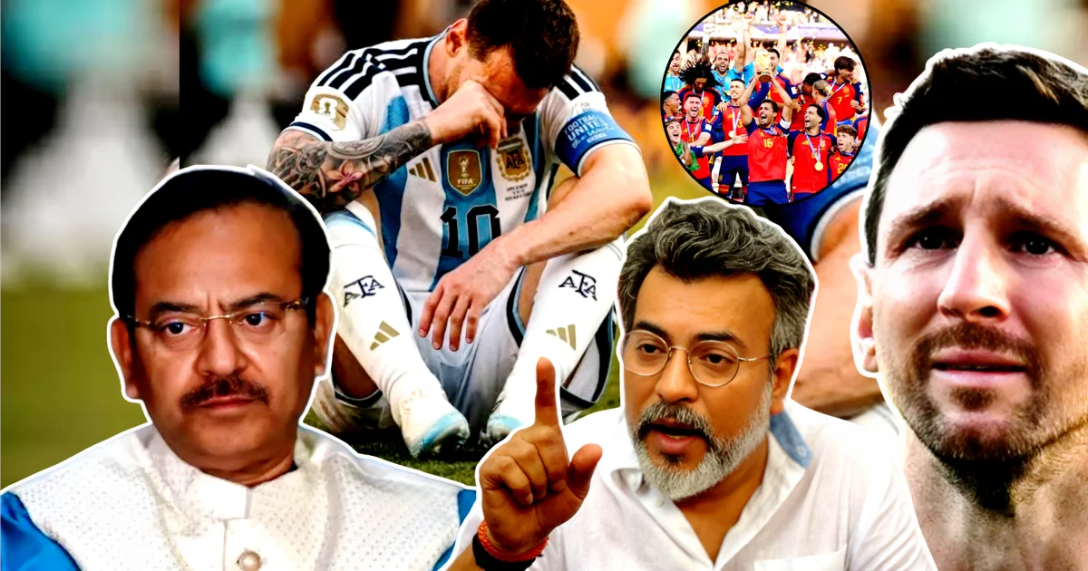 'মেসোর সঙ্গে যদি মেসি…' ফুটবল বিশ্বকাপের ফাইনালে স্পেনের কাছে লজ্জাজনক হার আর্জেন্টিনার! মেসির হারের জন্য নাকি অরূপ বিশ্বাসই দায়ী? খোঁচার সুরে কী বললেন বিজেপি বিধায়ক রুদ্রনীল ঘোষ? ফের চর্চায় যুবভারতীর সেই বিতর্ক দিন! 1 Rudranil Ghosh, Lionel Messi, Argentina vs Spain, Arup Biswas, FIFA World Cup, Messi India Tour, Yuva Bharati Stadium, Kolkata, Football News, রুদ্রনীল ঘোষ, লিওনেল মেসি, আর্জেন্টিনা ও স্পেন, অরূপ বিশ্বাস, ফুটবল বিশ্বকাপ, মেসি ইন্ডিয়া ট্যুর, যুবভারতী ক্রীড়াঙ্গন, কলকাতা, ফুটবল