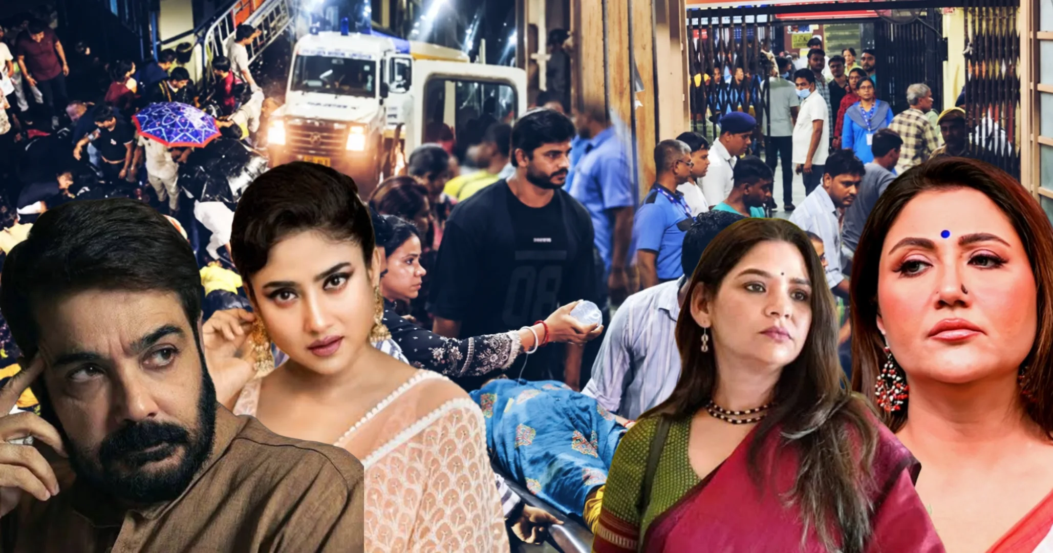 "আপনার শহরে ১৭ জন একসঙ্গে মৃ'ত, ঠাকুর দেখতে গিয়ে! দয়া করে বাকি প্যান্ডেলের গান-বাজনাগুলো বন্ধ করা যায় না?" "হাহাকার করছে অনেকগুলো পরিবার, একটি ৭ বছরের শিশুরও প্রাণ গেছে, তবুও কেন উৎসব জারি?" চোরবাগানে পদপি'ষ্ট হয়ে ম'র্মান্তিক দুর্ঘ'টনায় সুদীপ্তা চক্রবর্তীর কাতর আবেদন! বিচার চেয়ে সরব দেবলীনা দত্ত, প্রসেনজিত ও স্বস্তিকারাও! 1 Chorbagan Stampede, Prosenjit Chatterjee, Debolina Dutta, Sudipta Chakraborty, Swastika Dutta, Bidipta Chakraborty, Kolkata Durga Puja Accident, Chorbagan Durga Puja, Tollywood, Kolkata Stampede, চোরবাগান পদপিষ্টের ঘটনা, প্রসেনজিৎ চট্টোপাধ্যায়, দেবলীনা দত্ত, সুদীপ্তা চক্রবর্তী, স্বস্তিকা দত্ত, বিদীপ্তা চক্রবর্তী, কলকাতা দুর্গাপুজো দুর্ঘটনা, চোরবাগান দুর্গাপুজো, টলিউড, কলকাতার দুর্ঘটনা